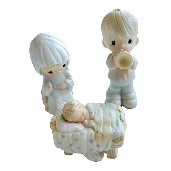 Precious Moments Figurine Set Lot of 3 Vintage Enesco Collectibles - Picture 1 of 16